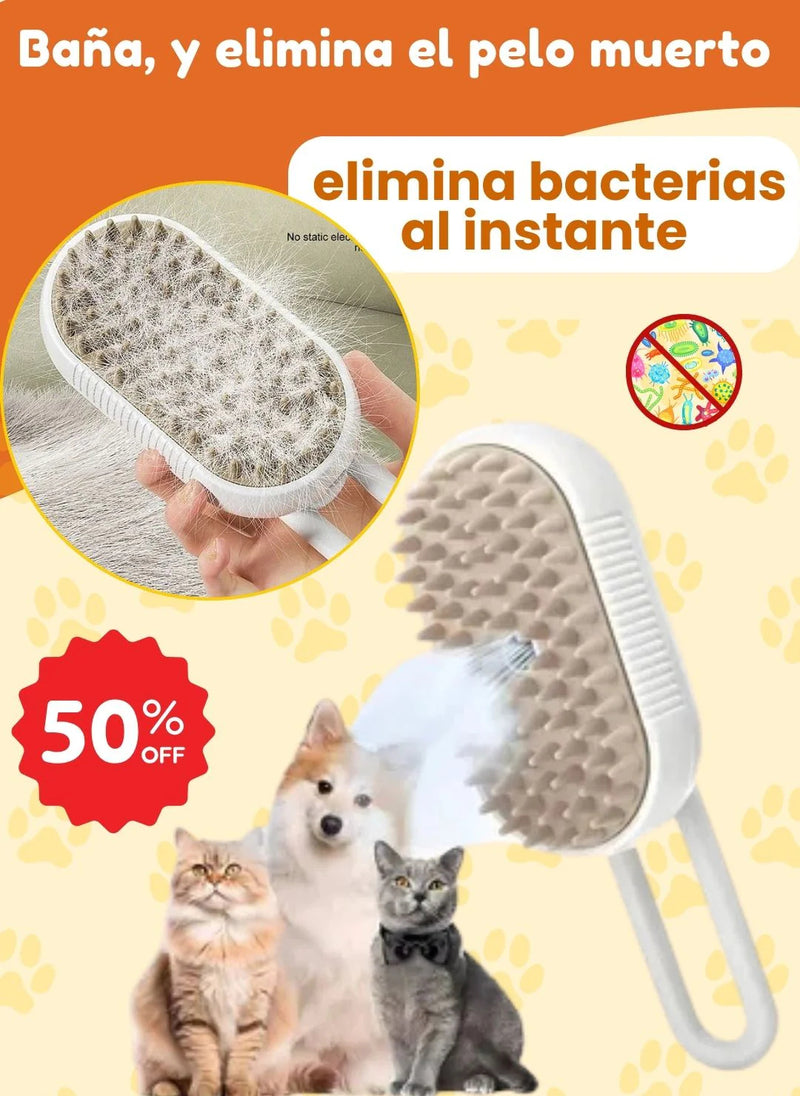 Cepillo de Baño para Mascotas 🐶 Elimina Pelo Muerto y Bacterias al Instante