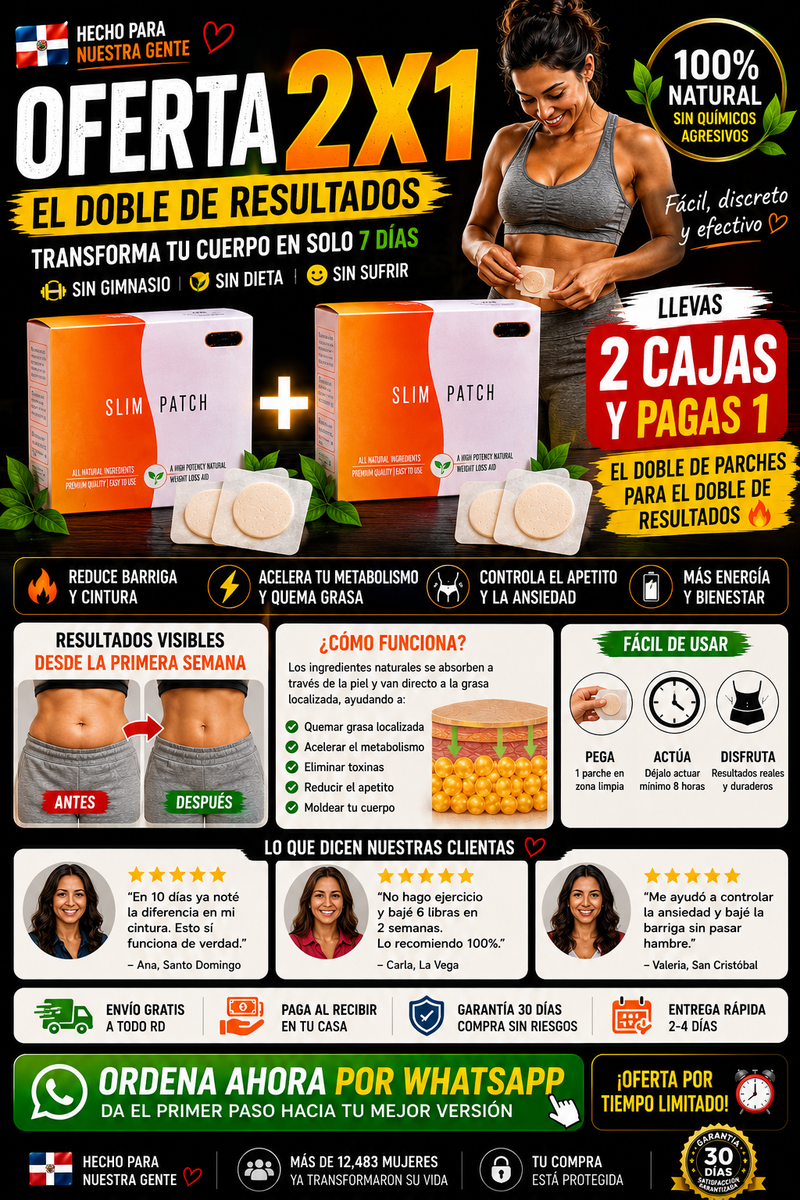 2X1 Parches Adelgazantes de Pérdida de Peso - 60 Unidades
