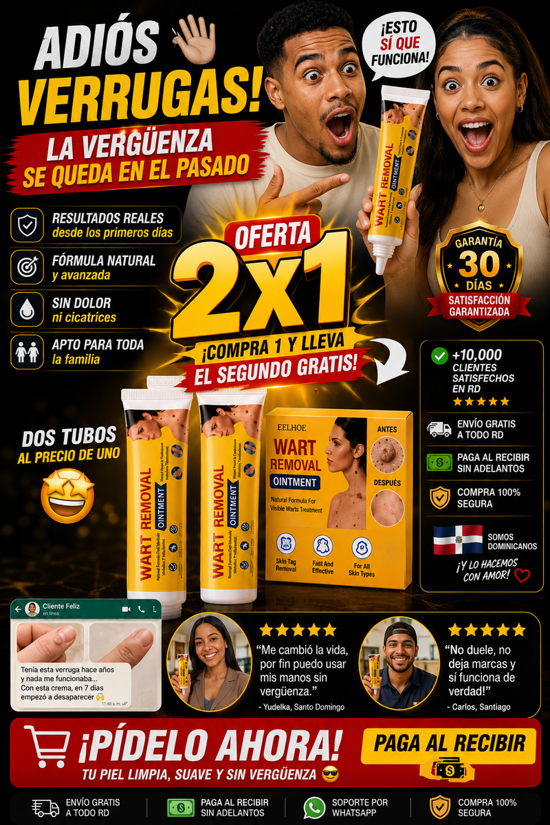 2X1 CREMA Eliminadora de Verrugas y Callos - Tratamiento Rápido