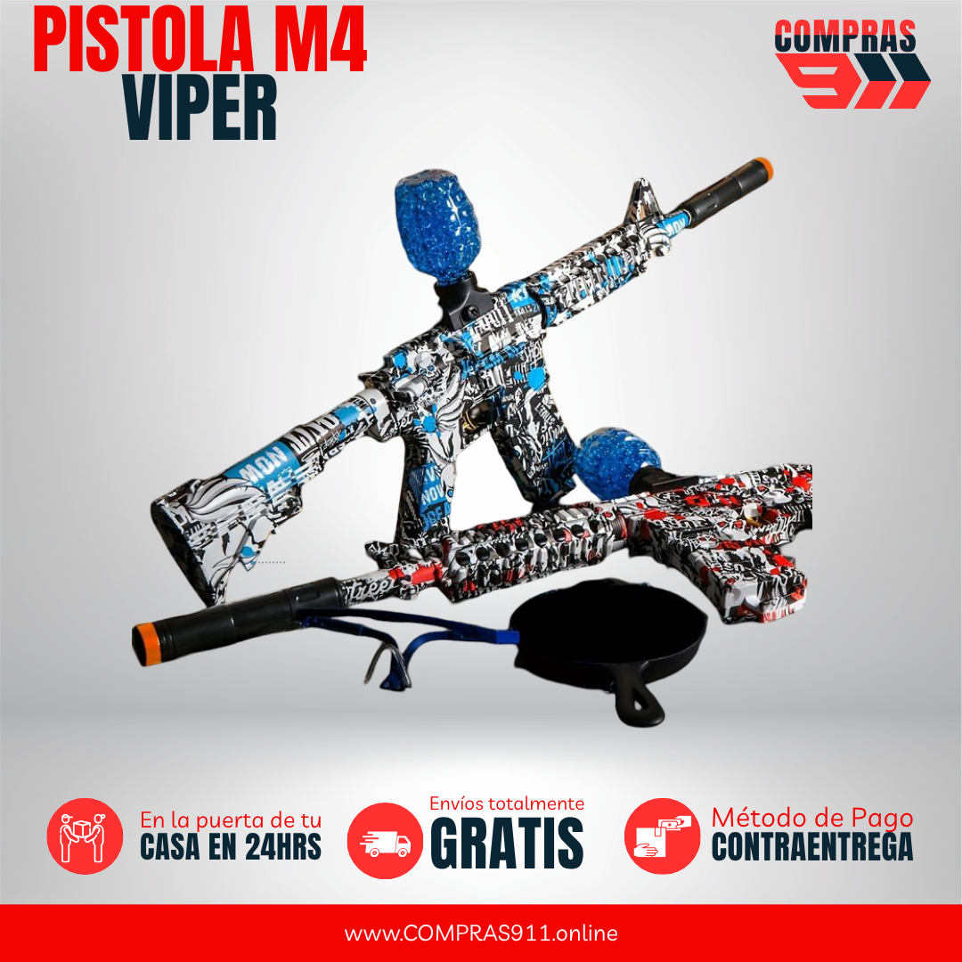 PISTOLA M4 VIPER DE HIDROGEL 🎯