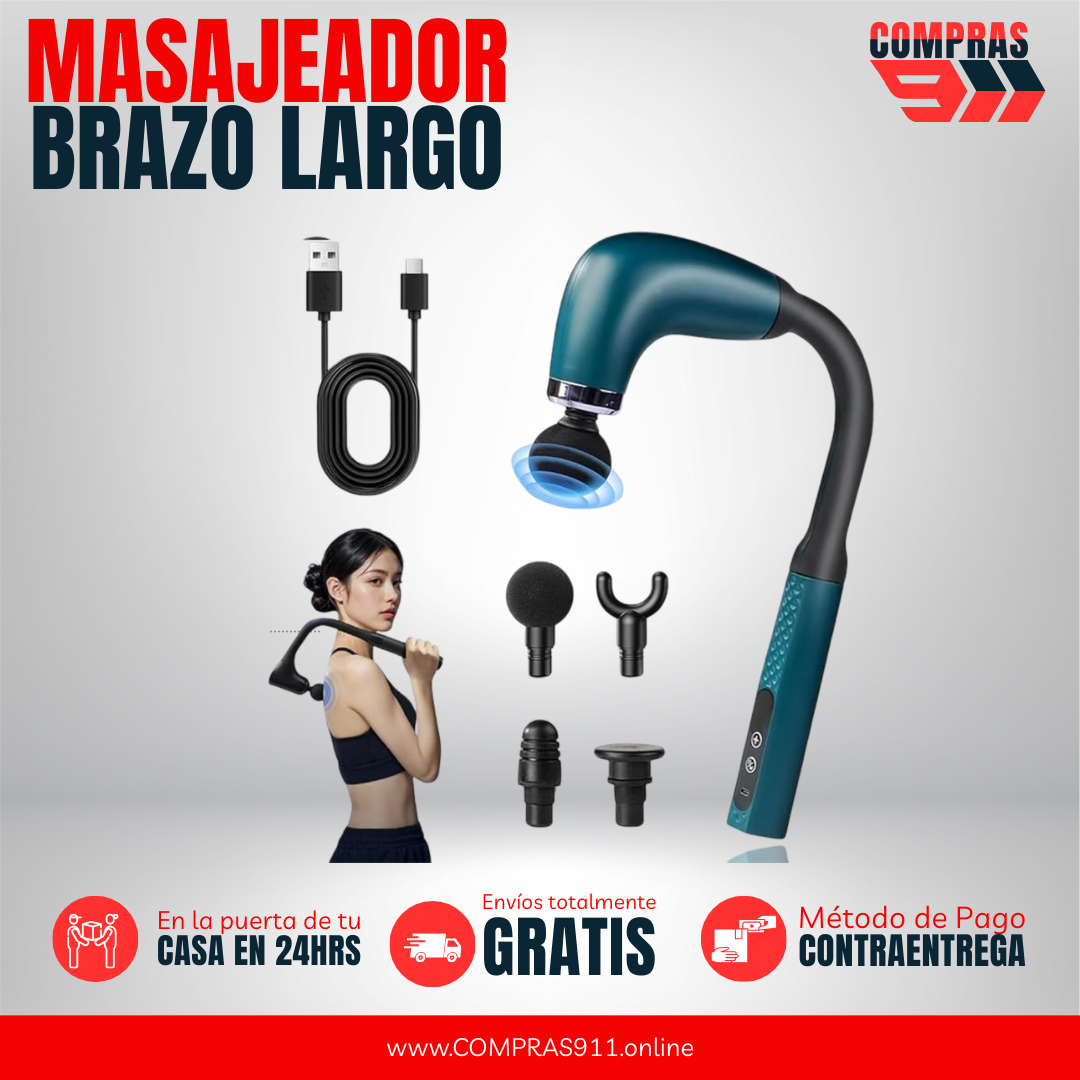 💆 Pistola de Masaje Ergonómica – Relaja espalda, cuello y hombros sin esfuerzo