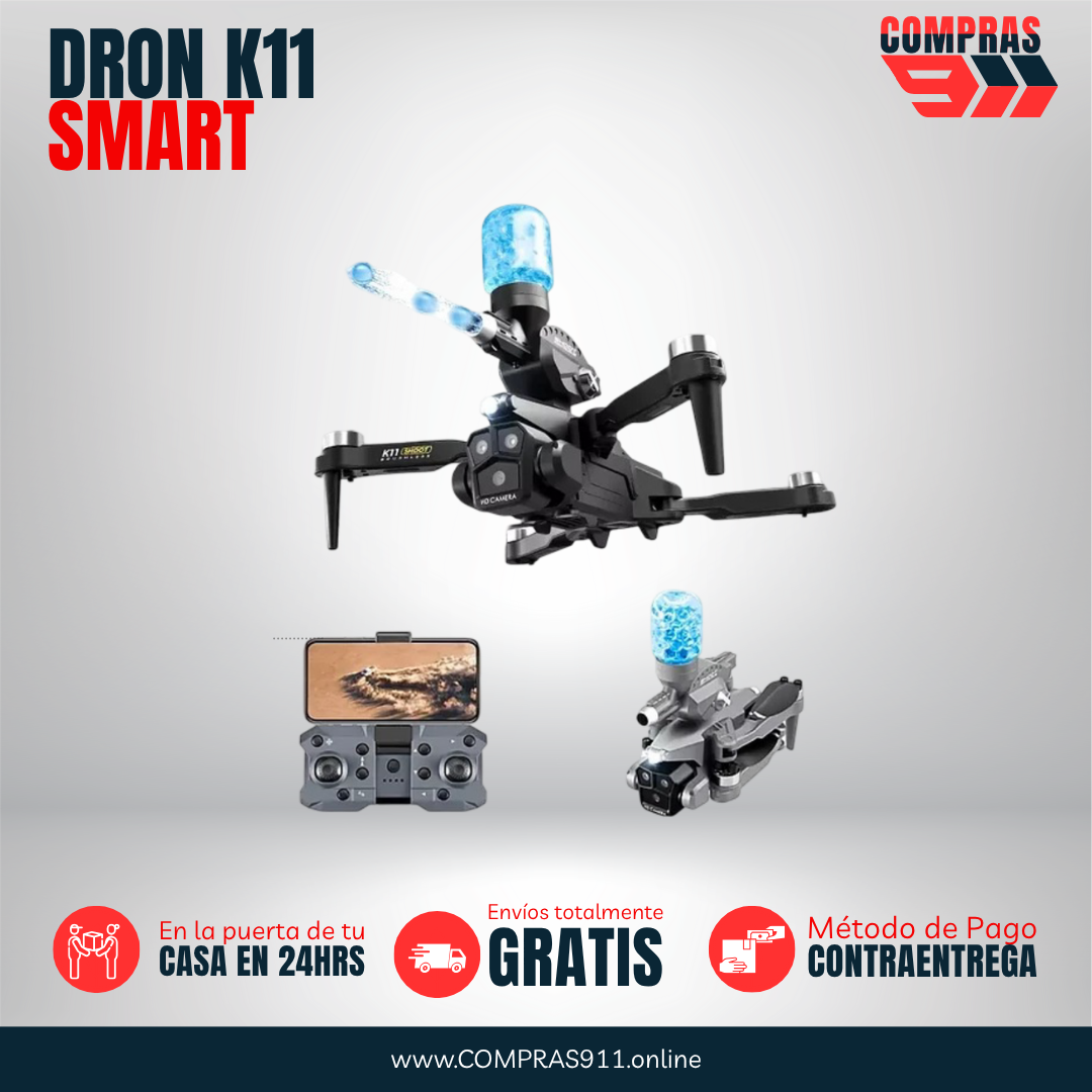 🔥 Dron Profesional 8K con Triple Cámara y Lanzador de Bolitas de Gel