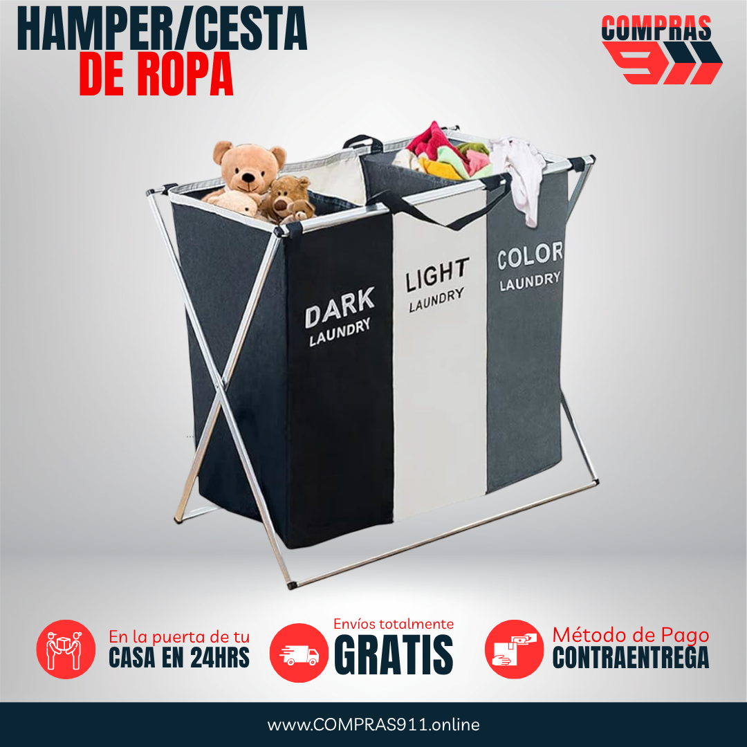 🧺💧HAMPER CESTA DE ROPA 👕👖