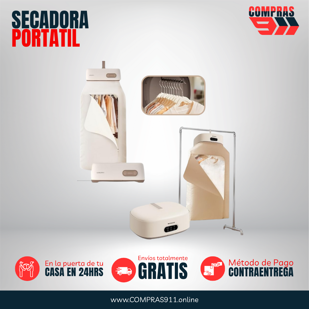 👚 Secadora Portátil 360° con Luz UV – Ropa seca sin sol, sin ruido y sin preocupaciones