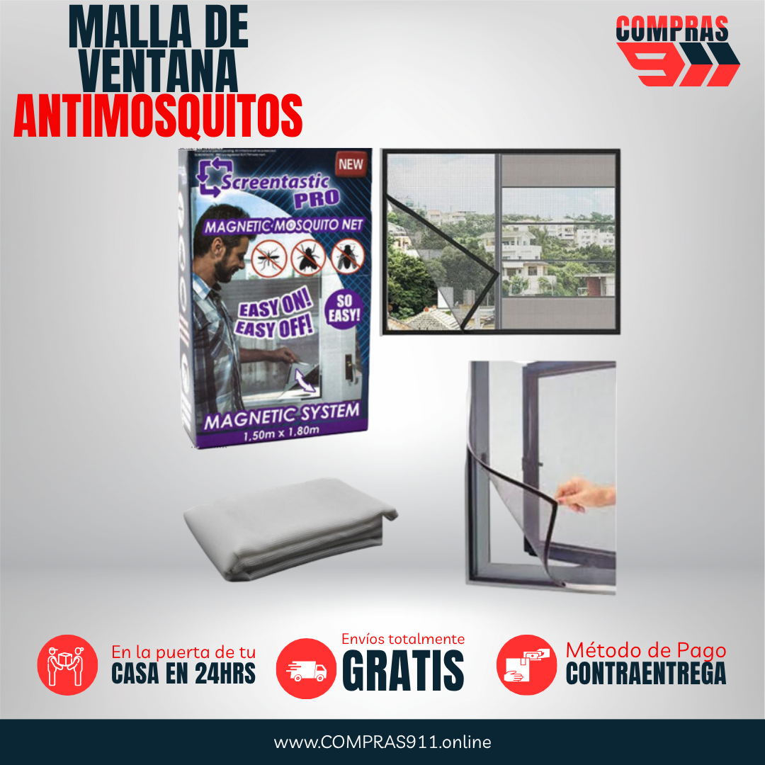MALLA DE VENTANA ANTIMOSQUITOS MOSQUITERA MAGNÉTICA