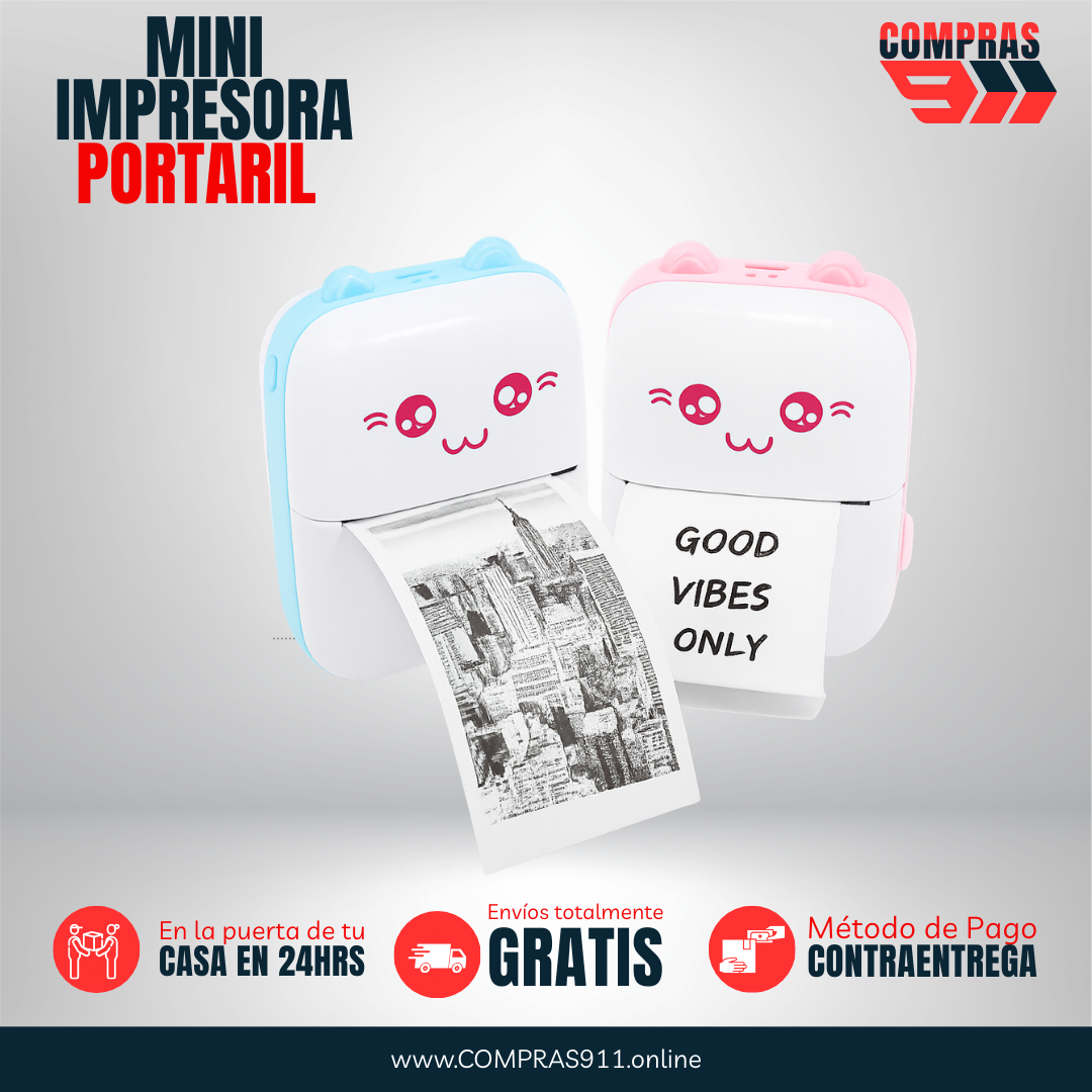 🖨️ Mini Impresora Térmica Bluetooth – Imprime en segundos sin tinta