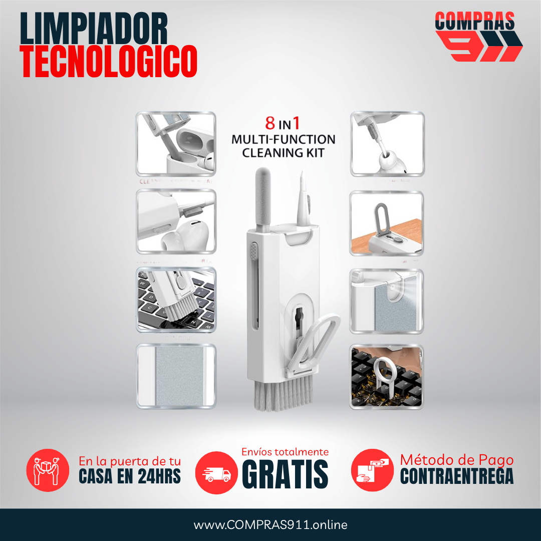 📱 “8 herramientas en 1 solo kit – Limpia todo tu escritorio tecnológico”