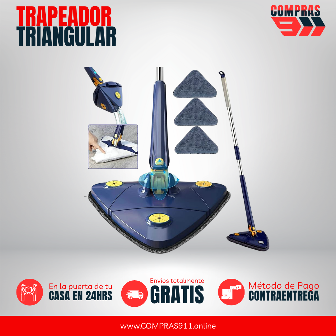 🧽 ¡Adiós a los cubos! Trapeador 360° con escurrido automático y limpieza total