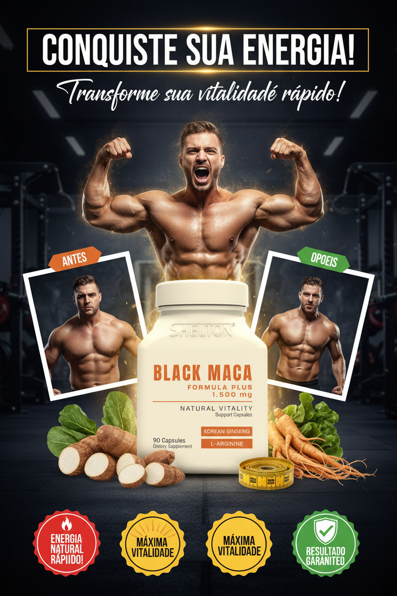 Black Maca Formula Plus 1500mg + Korean Ginseng + L-Arginine
