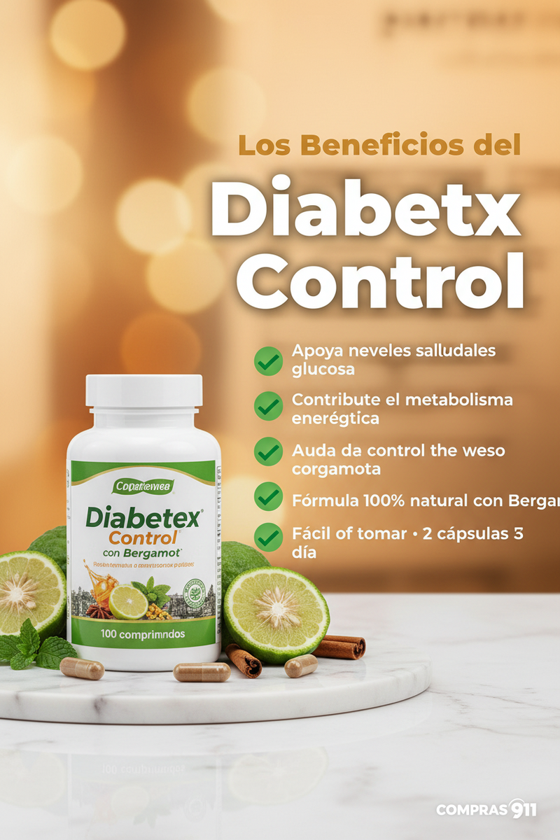Diabetex Control con Bergamot — Suplemento Natural para el Azúcar