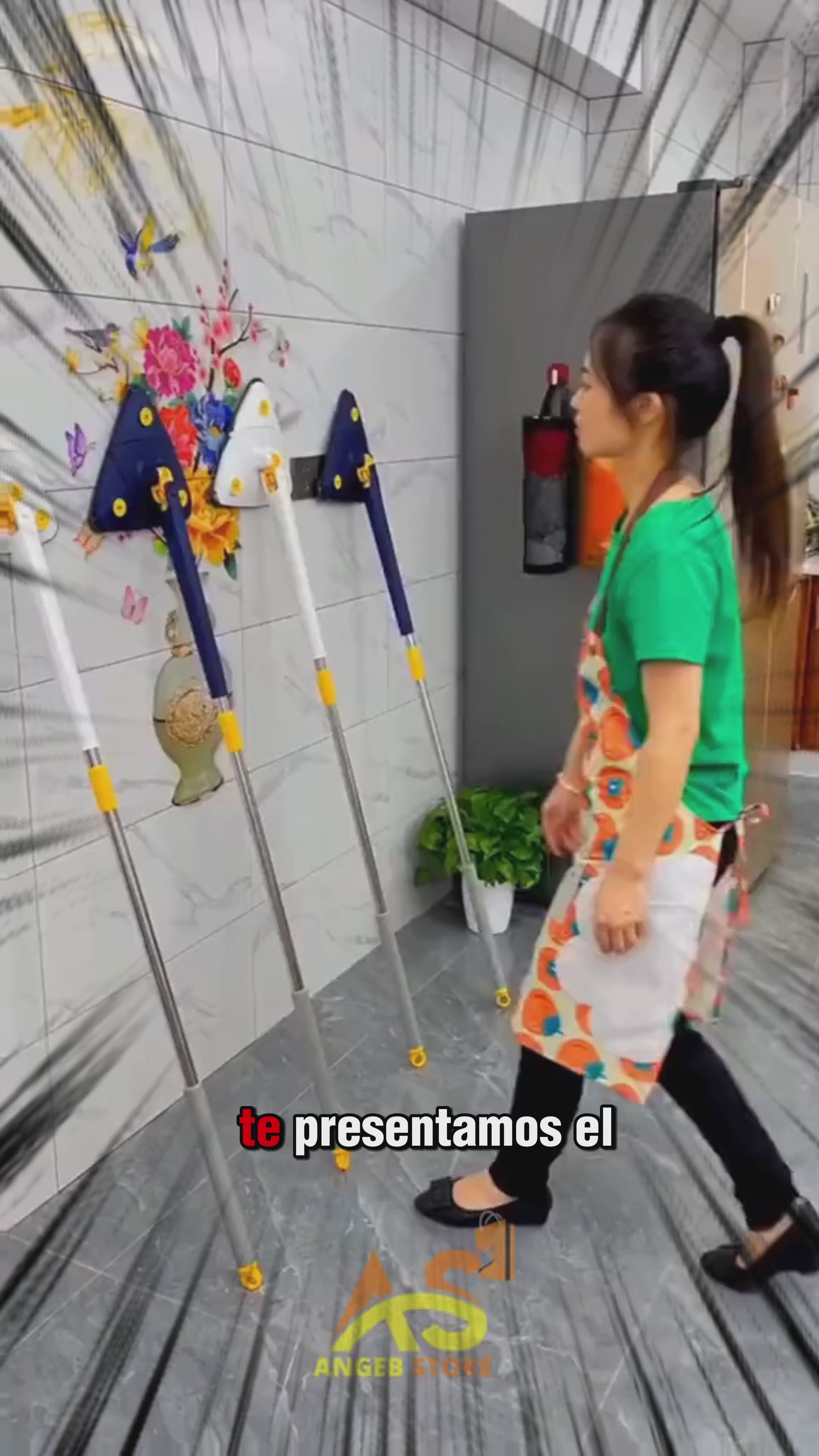 🧽 ¡Adiós a los cubos! Trapeador 360° con escurrido automático y limpieza total