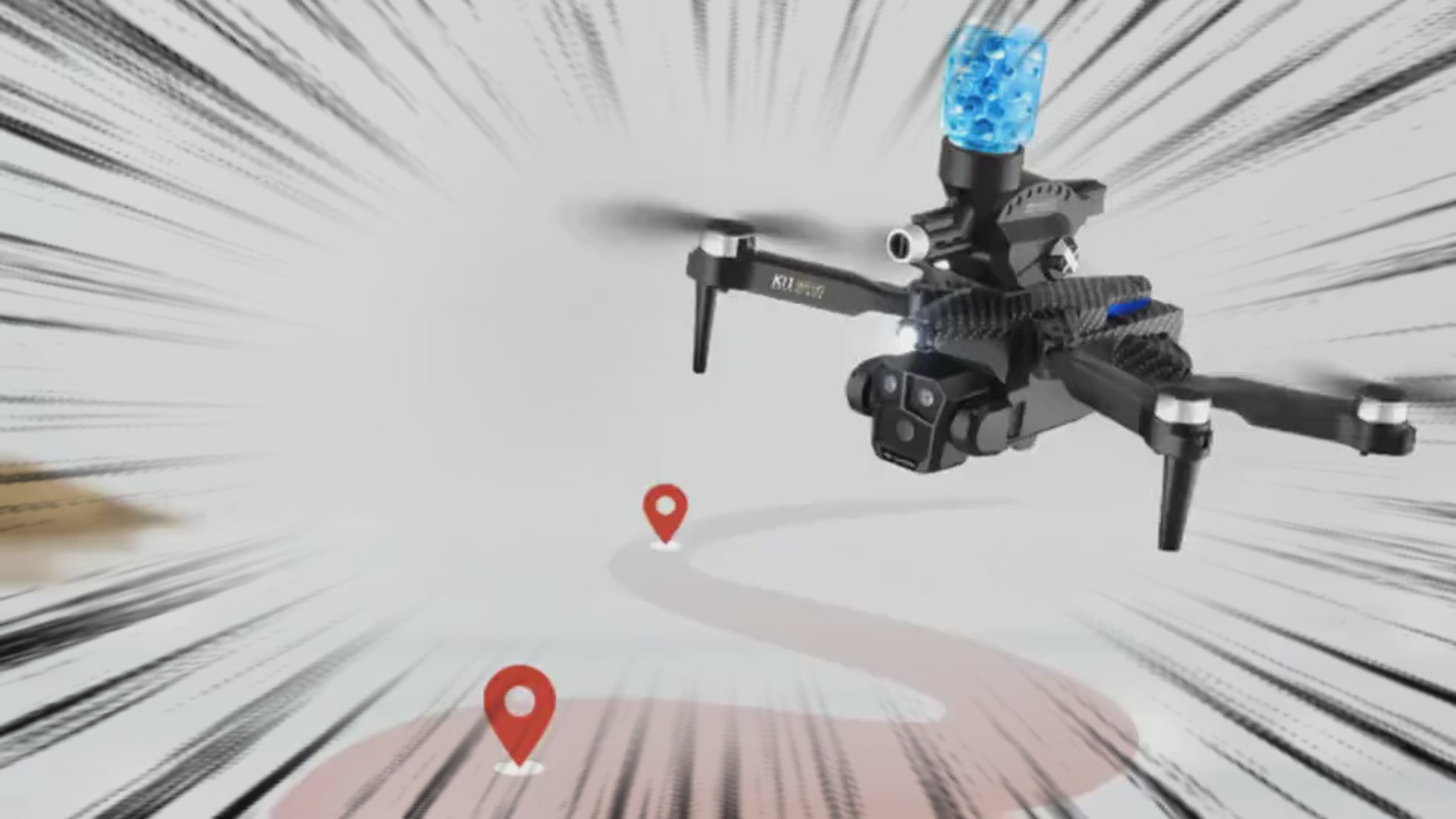 🔥 Dron Profesional 8K con Triple Cámara y Lanzador de Bolitas de Gel